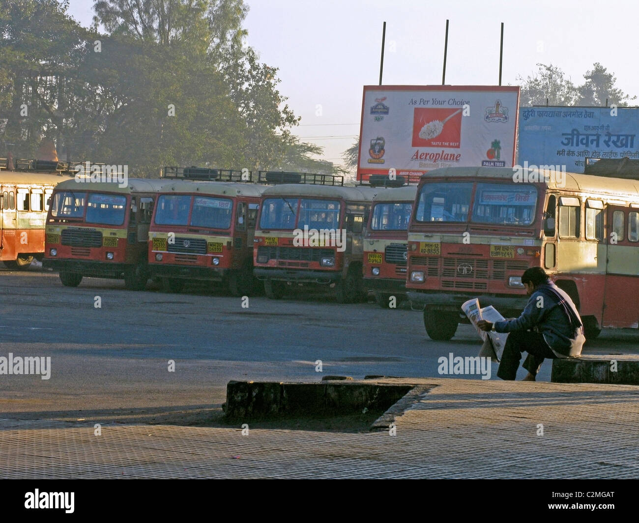 Bus stand, Station, Swargate, Pune, Maharashtra, India Stock Photo