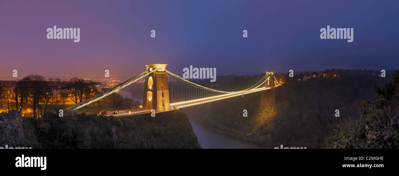 The Clifton Suspension Bridge, spanning the beautiful Avon Gorge, is the symbol of the city of Bristol. For almost 150 years Stock Photo