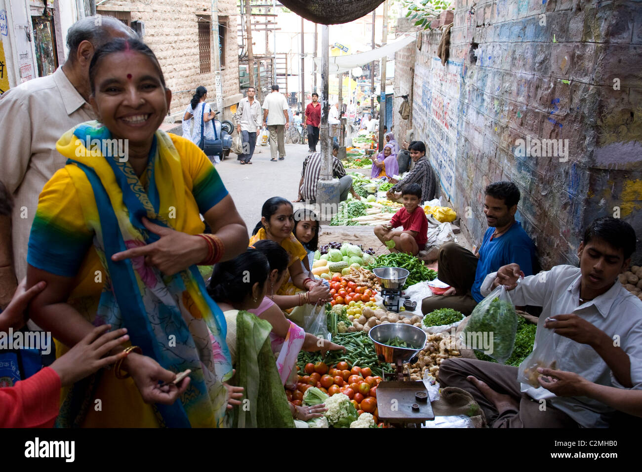 Vegetable market in Jodhpur Stock Photo Alamy