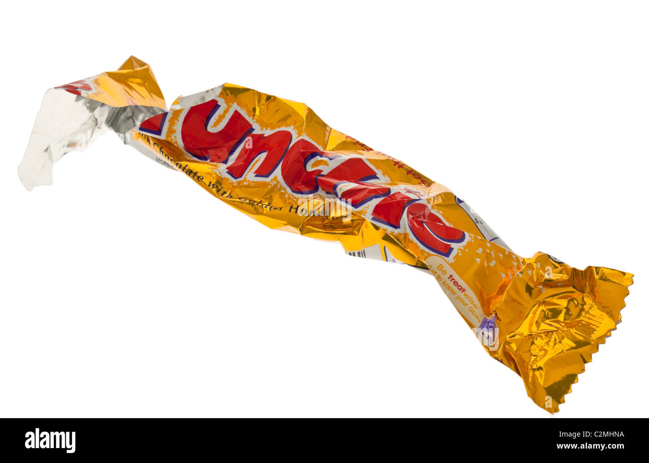 Cadbury Crunchie Chocolate Bar Wrapper Stock Photo