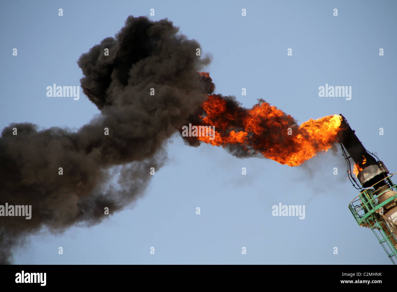 Huge flames leak from a gas pipe Stock Photo Alamy