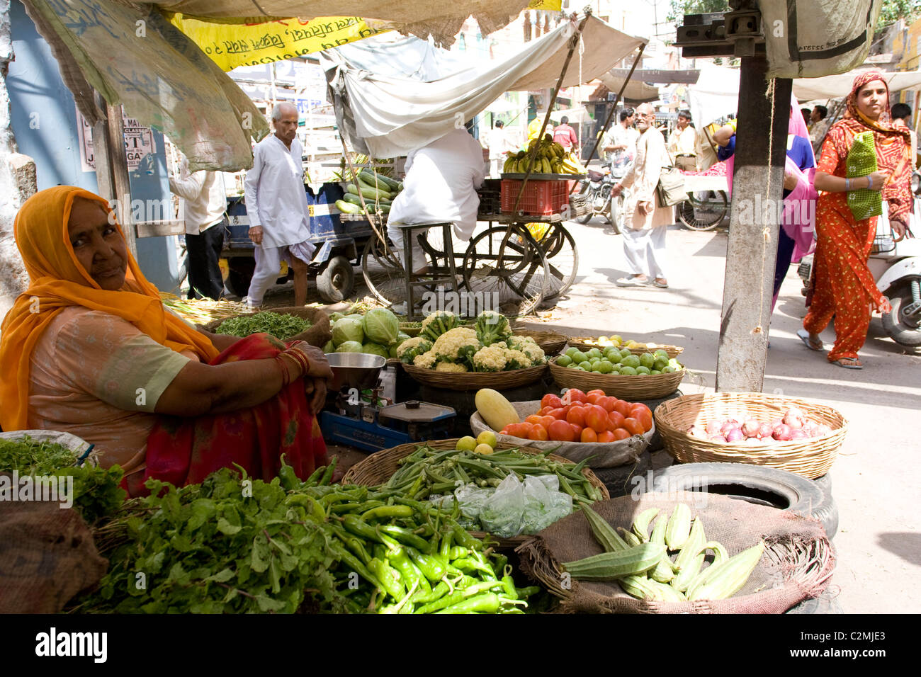 Vegetable market in Jodhpur Stock Photo Alamy