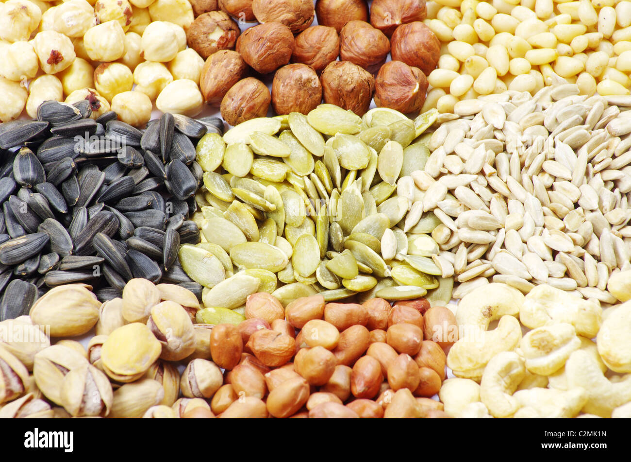 seeds and nuts with collection Stock Photo Alamy