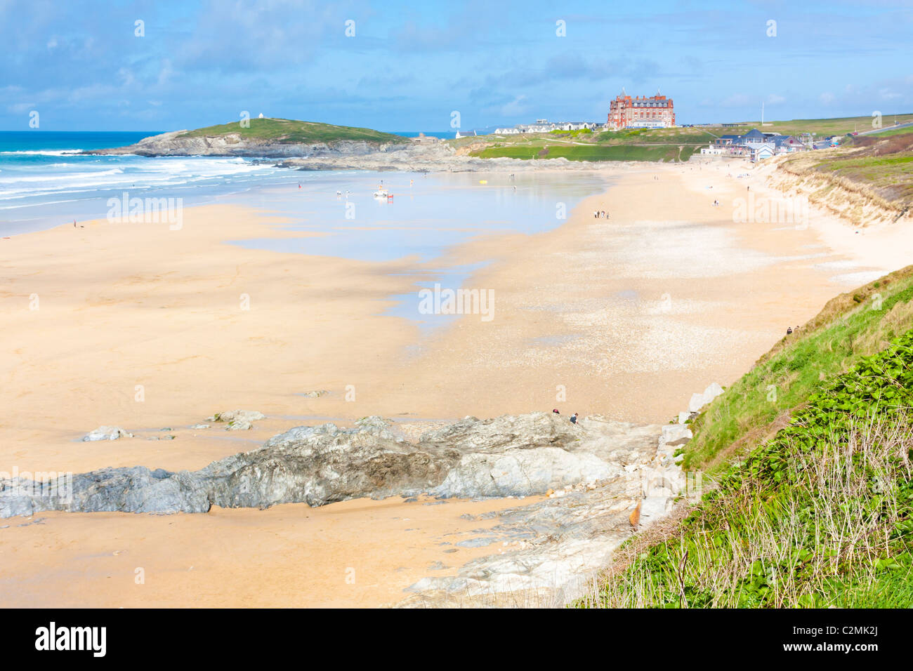 Sunny day on Fistral Beach Newquay Cornwall England UK Stock Photo