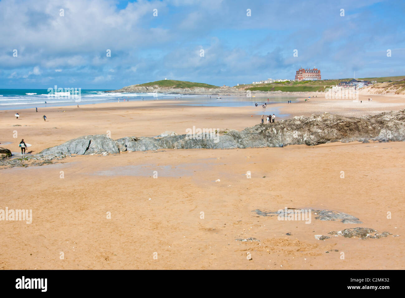 Sunny day on Fistral Beach Newquay Cornwall England UK Stock Photo