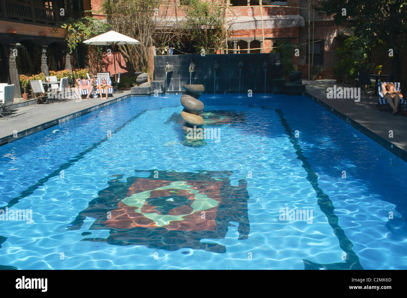 swimming pool at Dwarikas Resort in Kathmandu, Nepal Stock Photo Alamy