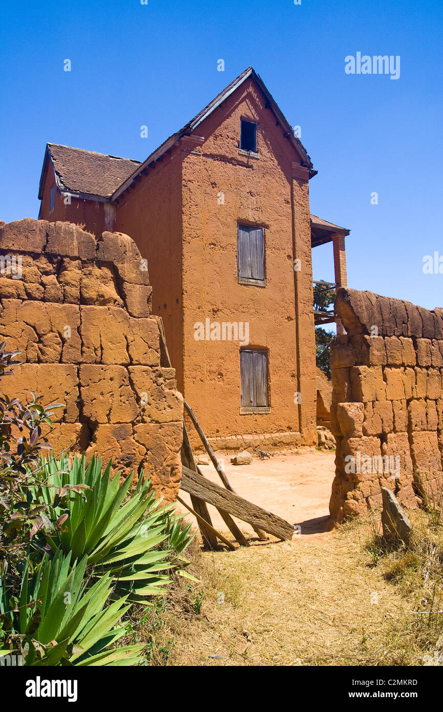 Traditional house in the highlands of Madagascar Stock Photo