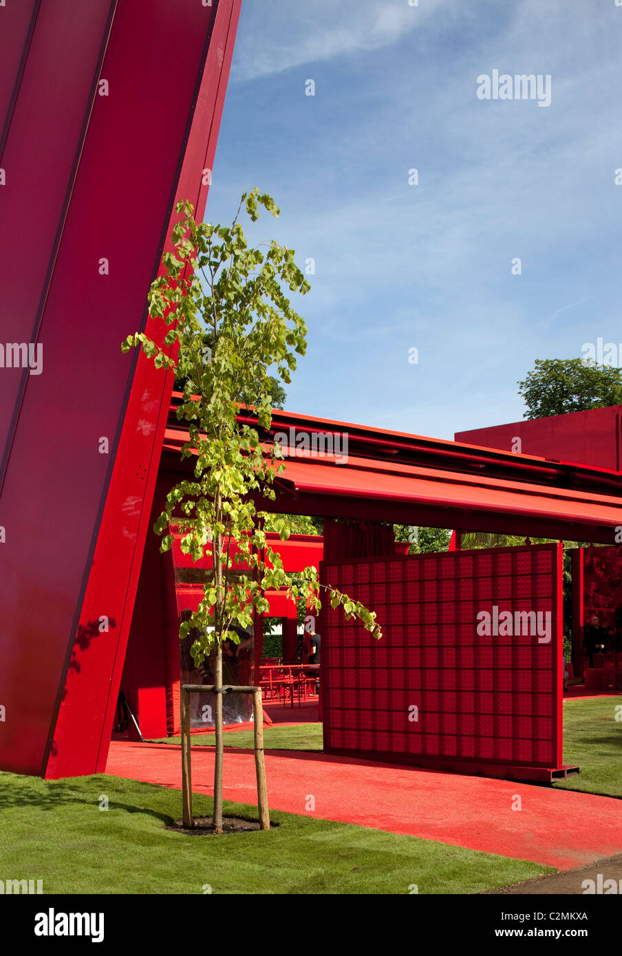 Entrance to the Serpentine Pavilion 2010. Stock Photo