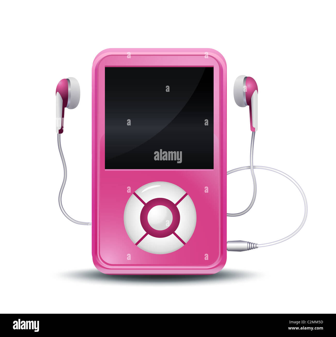 modern mp3 player with earphones Stock Photo Alamy