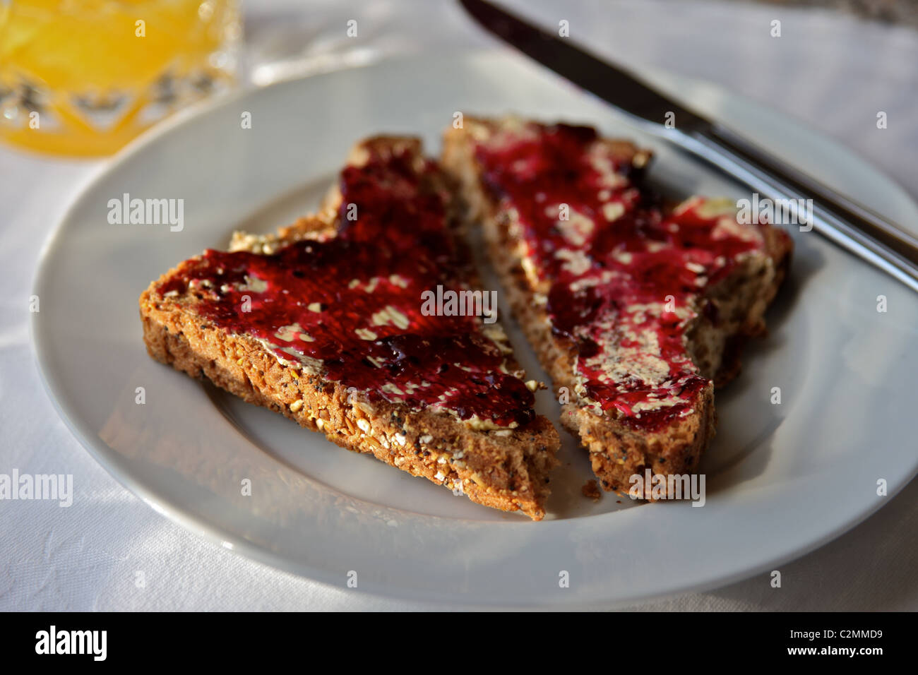 Toast and jam Stock Photo Alamy