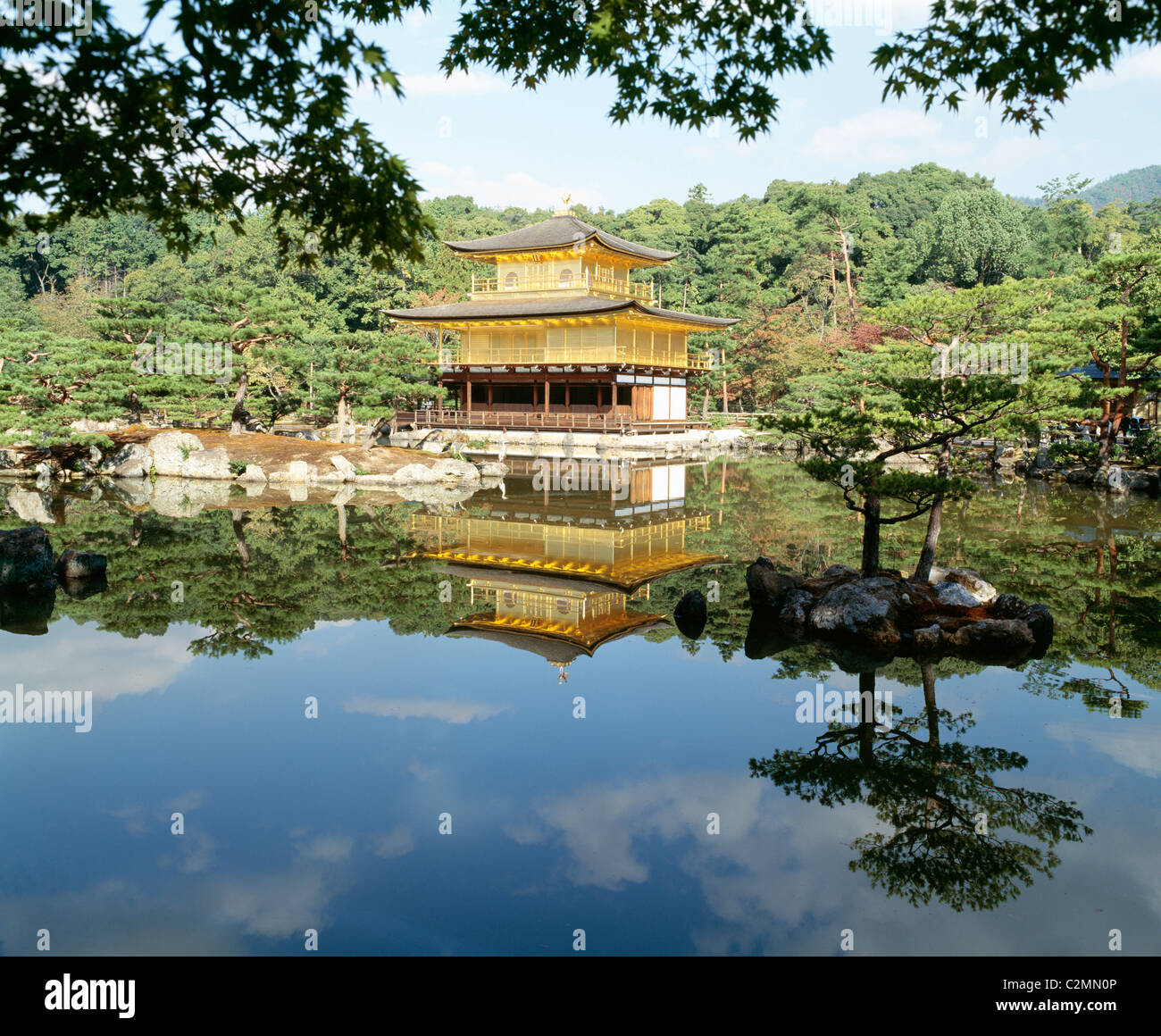 Kinkakuji Golden Pavilion, Kyoto, Japan (1397-1408, rebuilt 1955) Stock Photo