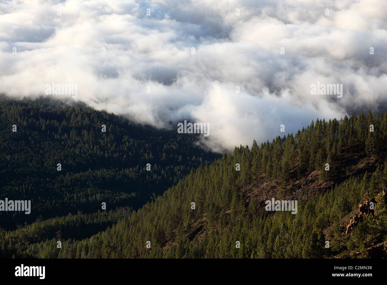 Clouds over the mountains on Canary Island Tenerife, Spain Stock Photo