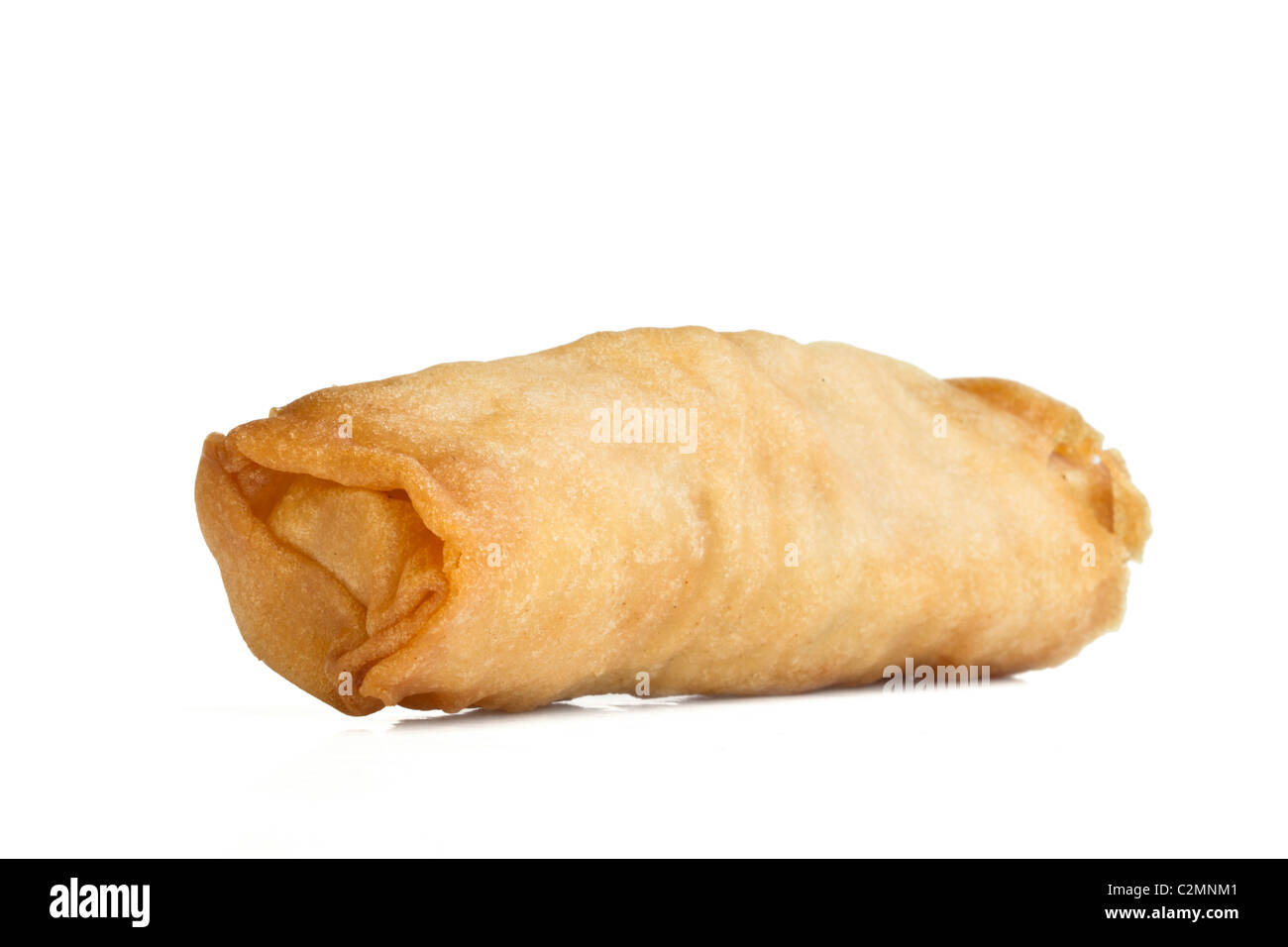 Spring Roll also known as Egg Roll isolated on white. Stock Photo
