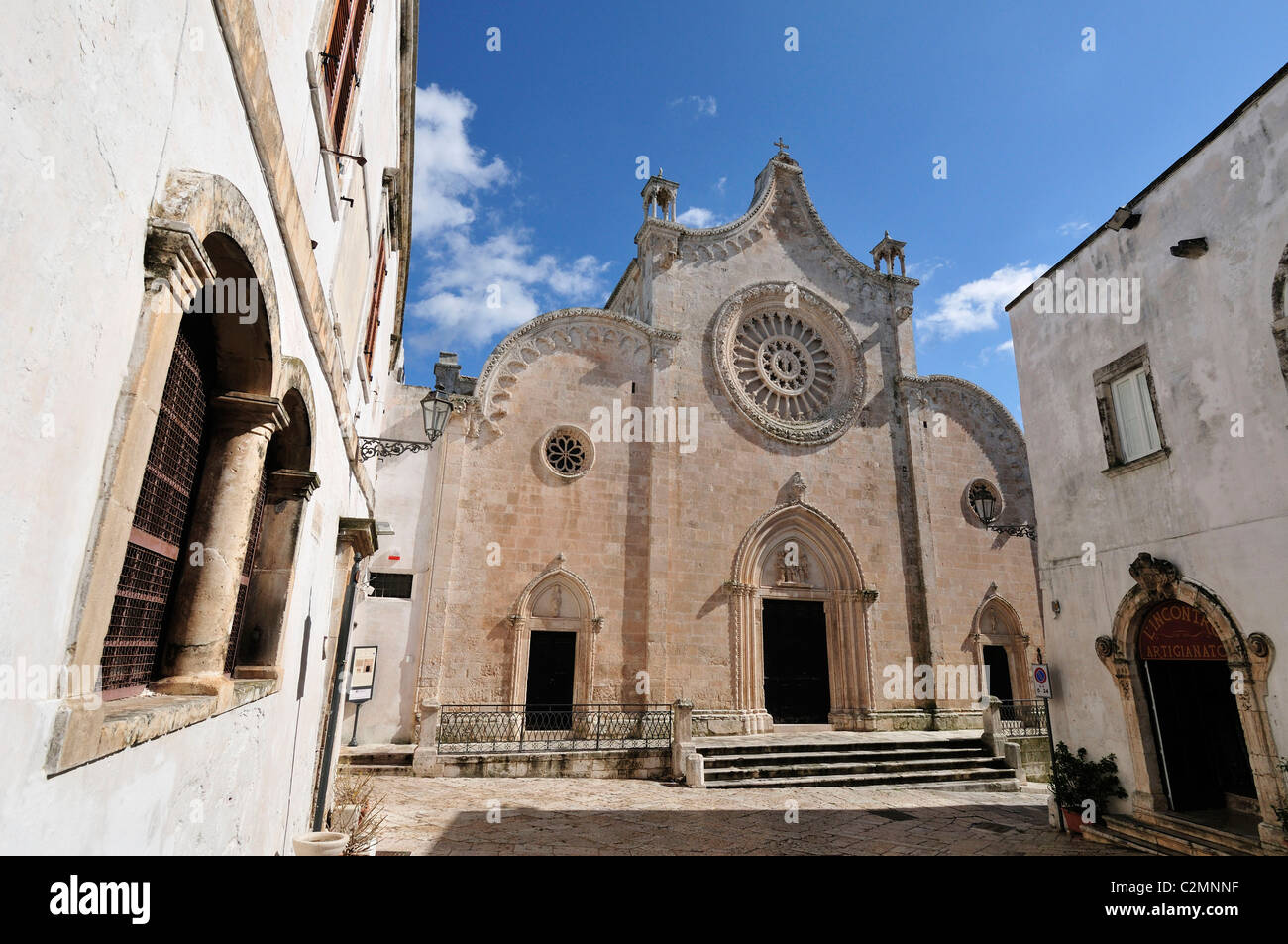 Ostuni. Puglia. Italy. Late 15th C Duomo / Cathedral. Stock Photo