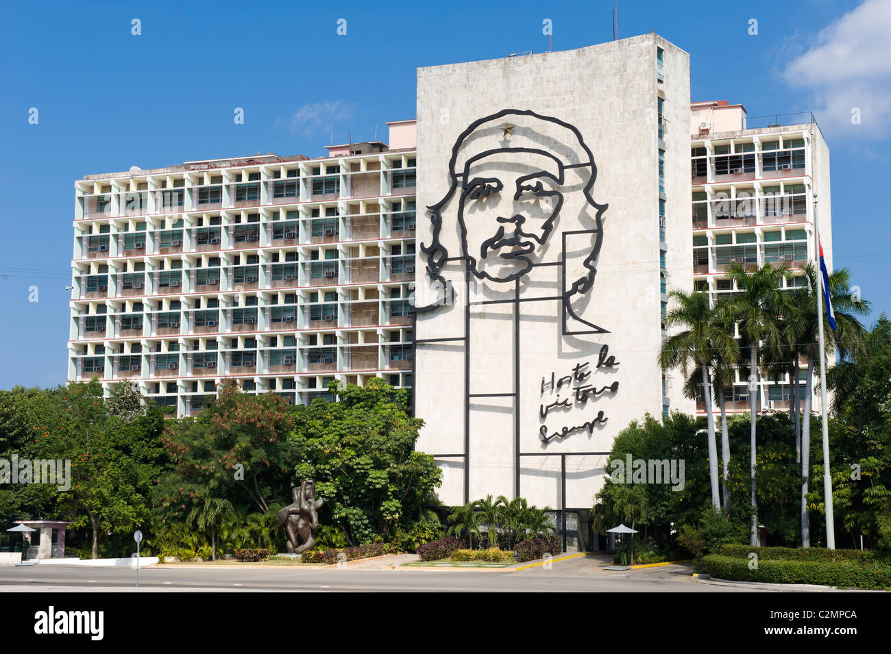 Ministry of the Interior with a representation of Che Guevara, Plaza de la Revolucion, Havanna, Cuba Stock Photo