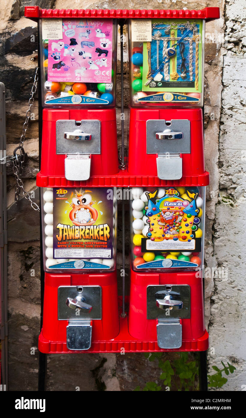 Sweet dispenser machine France Europe Stock Photo