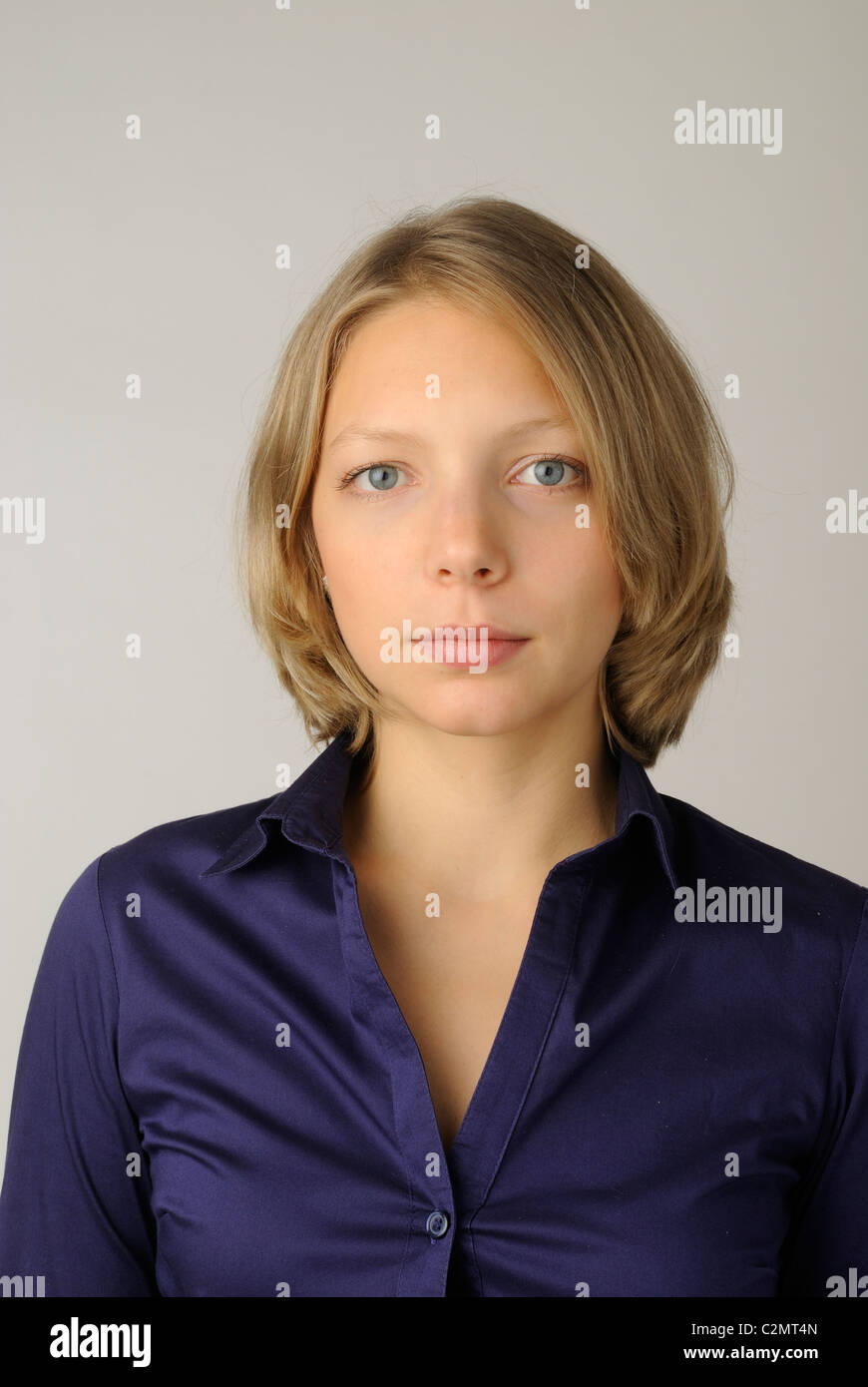 Young woman, serious, portrait Stock Photo
