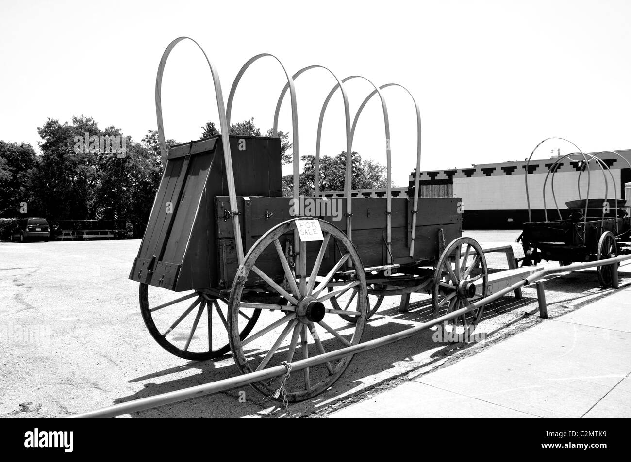 Antique covered wagon at Fort Worth, Texas Stock Photo Alamy