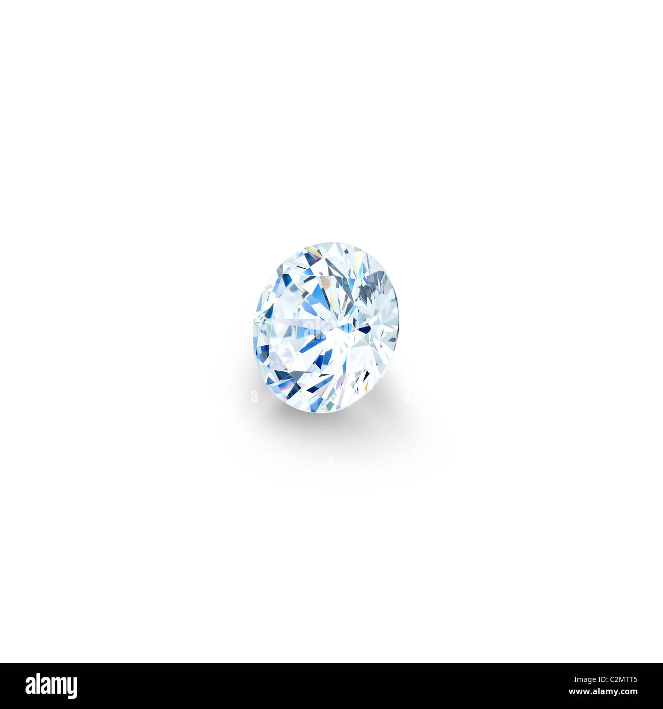 Iso view of brilliant cut Diamond isolated against white background ...