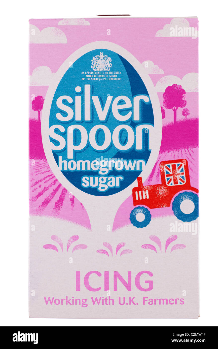 Box of Silver Spoon homegrown Icing sugar Stock Photo