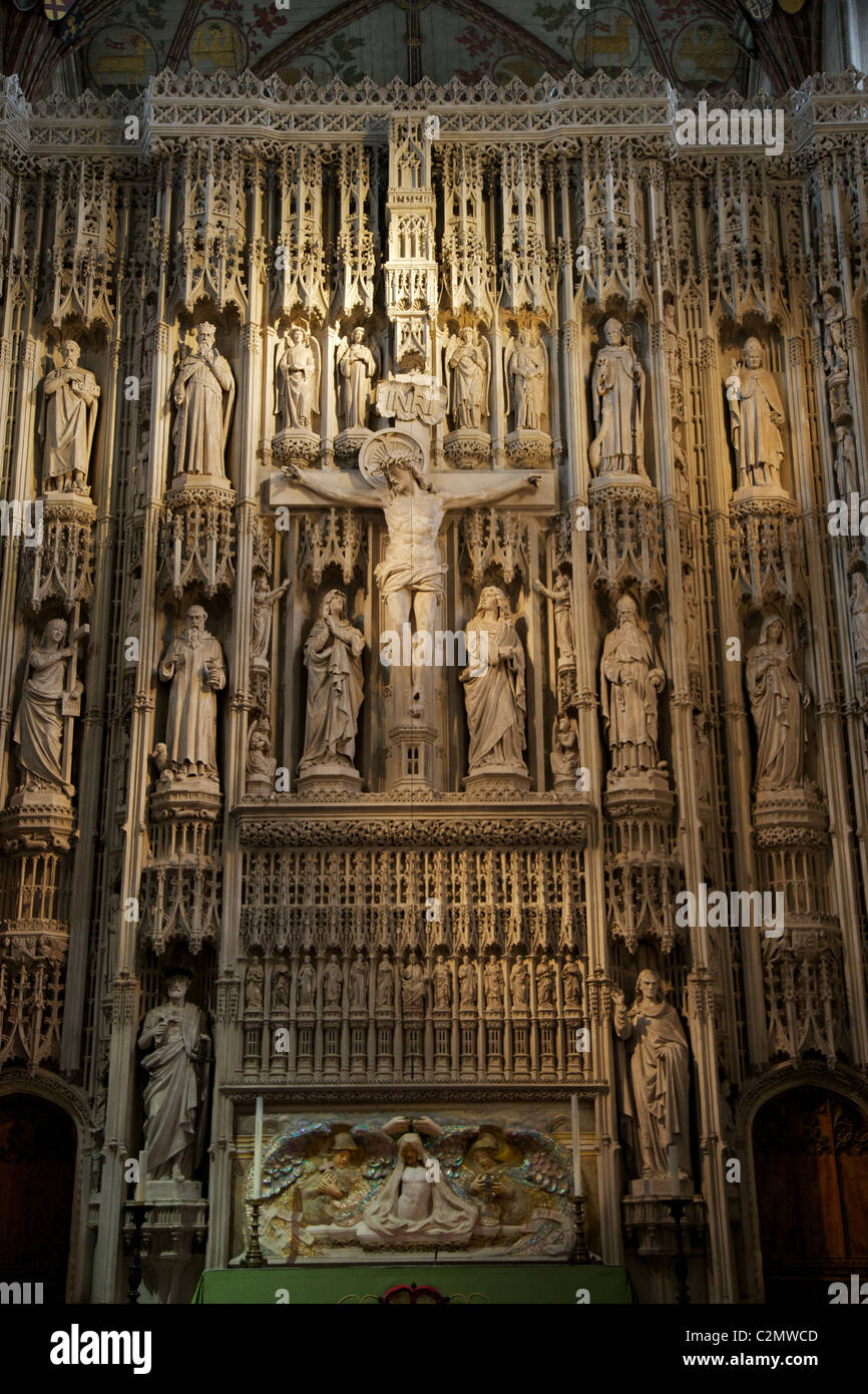 The figure of Christ in St Alban's Abbey, Hertfordshire, England Stock Photo