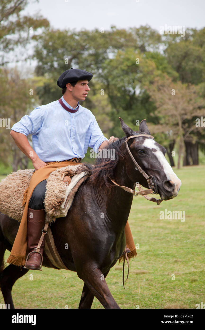 Portrait of a handsome gaucho, Argentina Stock Photo