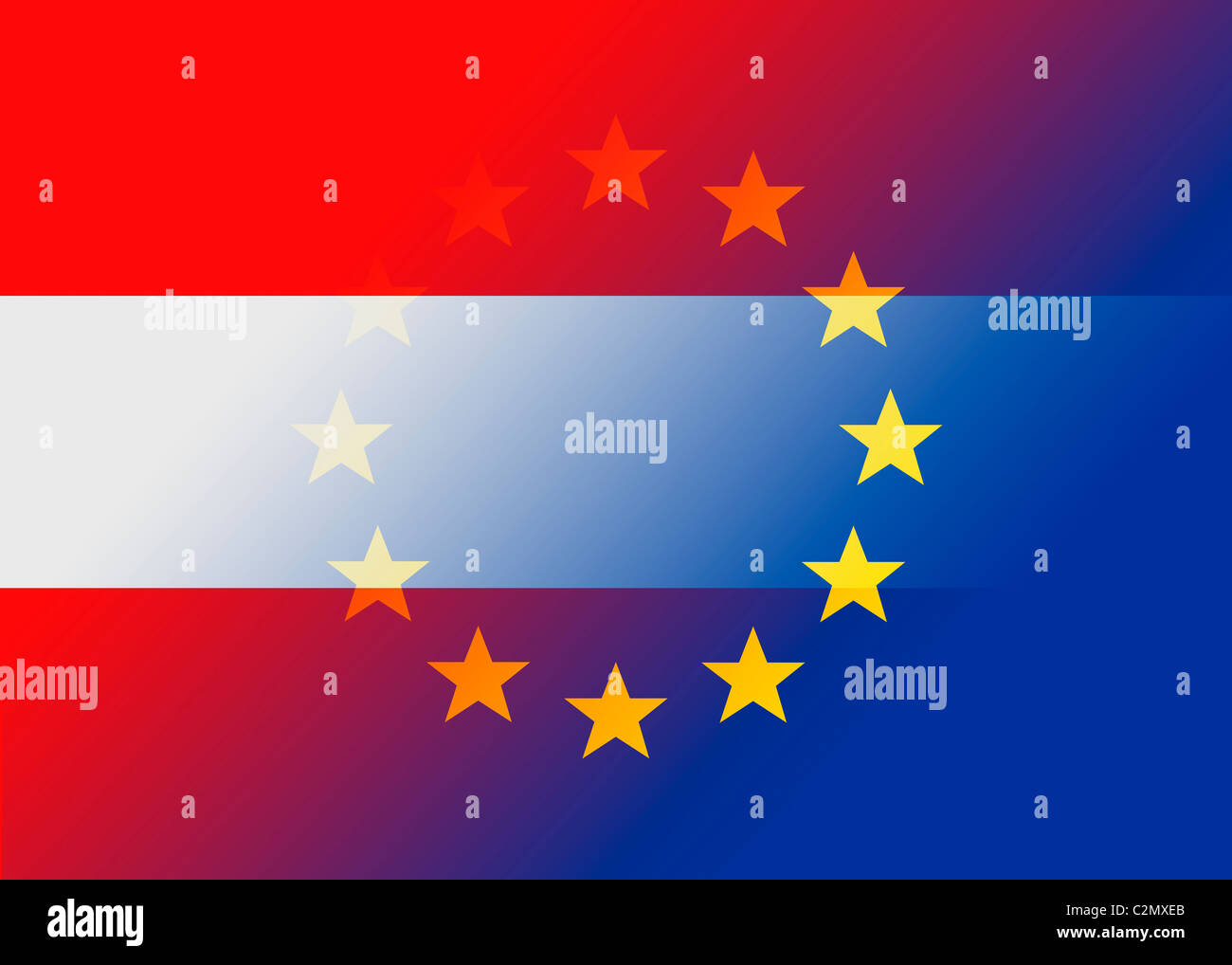 Austria and EU flag Stock Photo