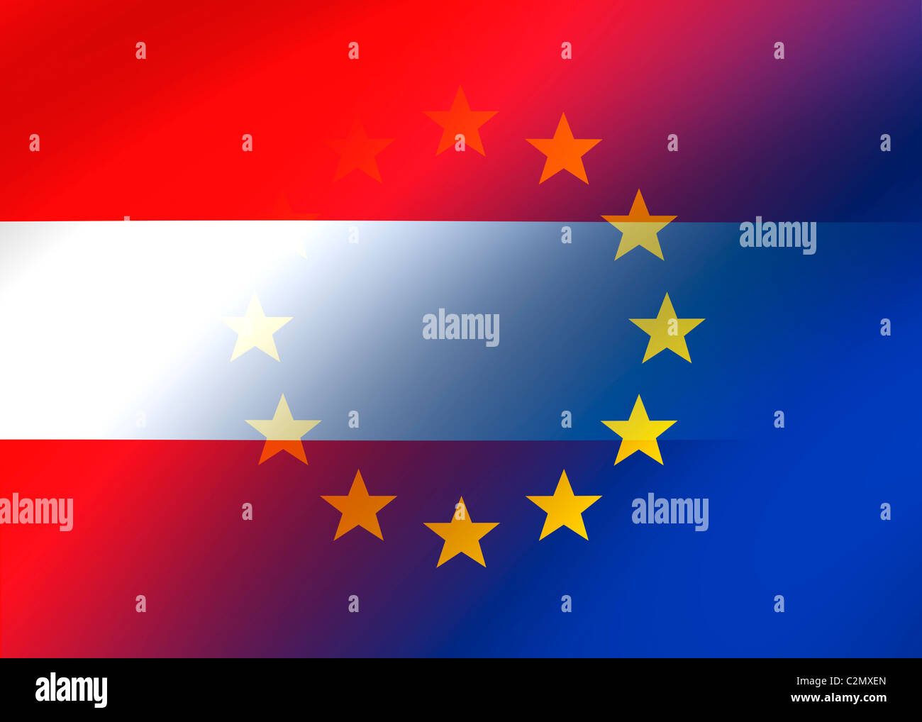Austria and EU flag Stock Photo
