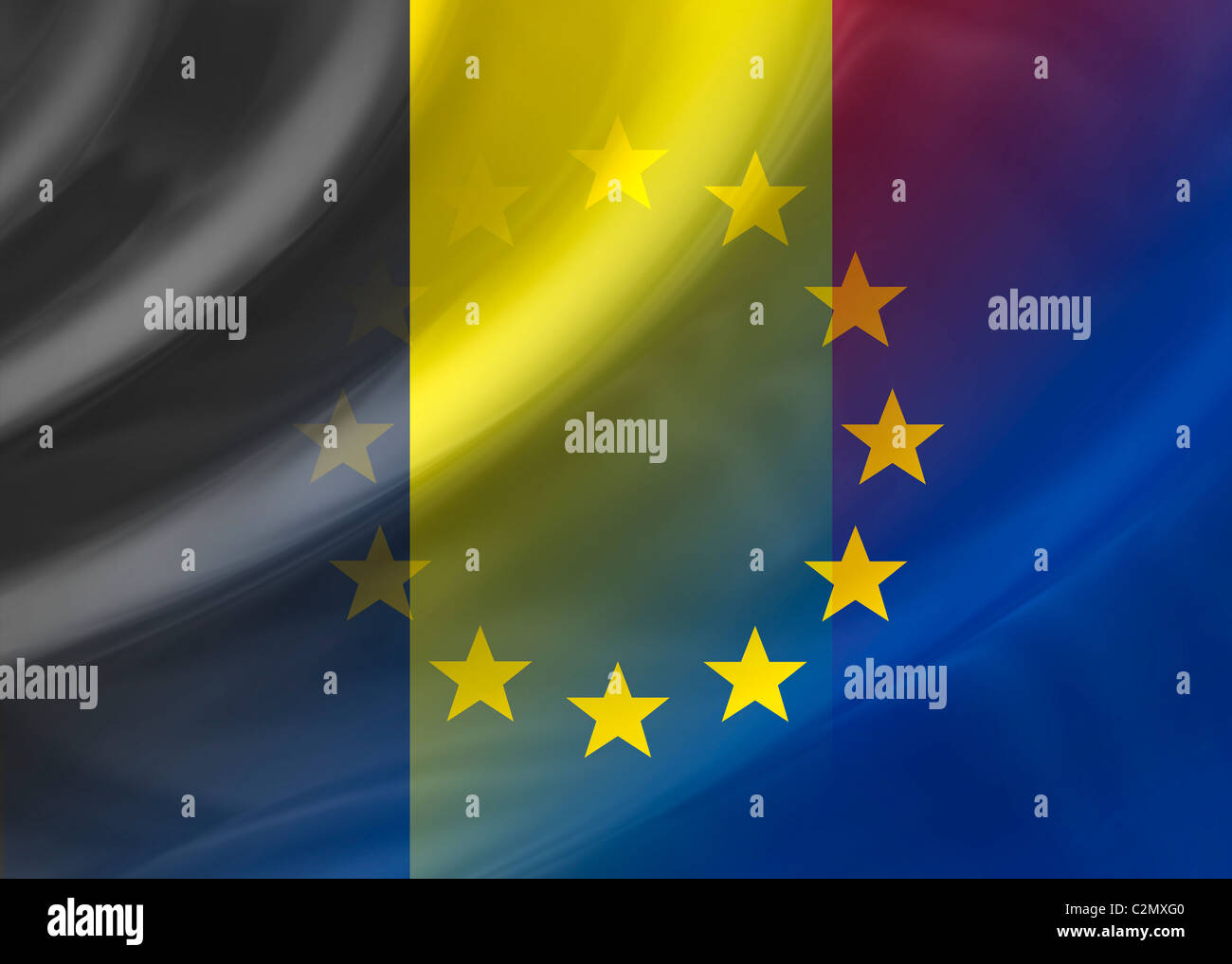 Belgium and EU flag Stock Photo