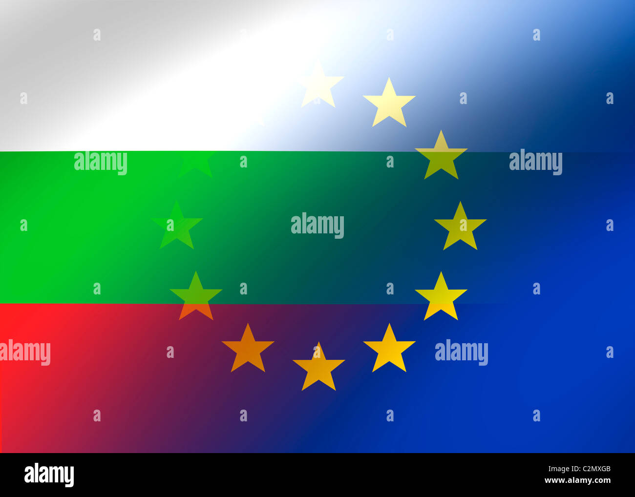 Bulgaria and EU flag Stock Photo