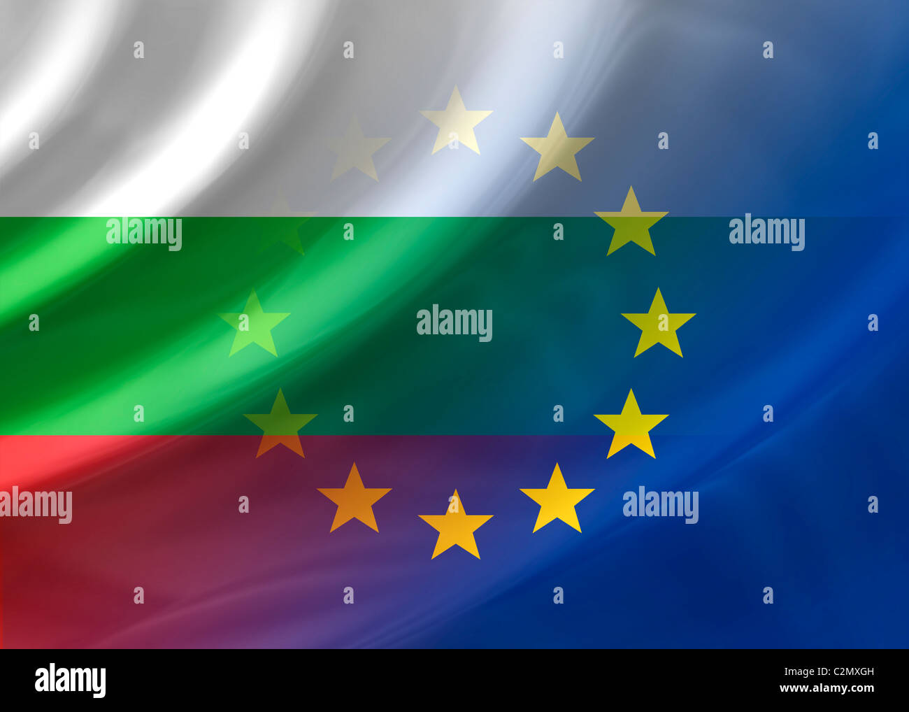 Bulgaria and EU flag Stock Photo