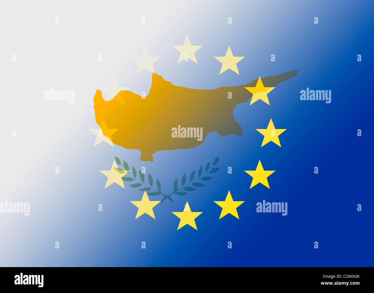 Cyprus and EU flag Stock Photo