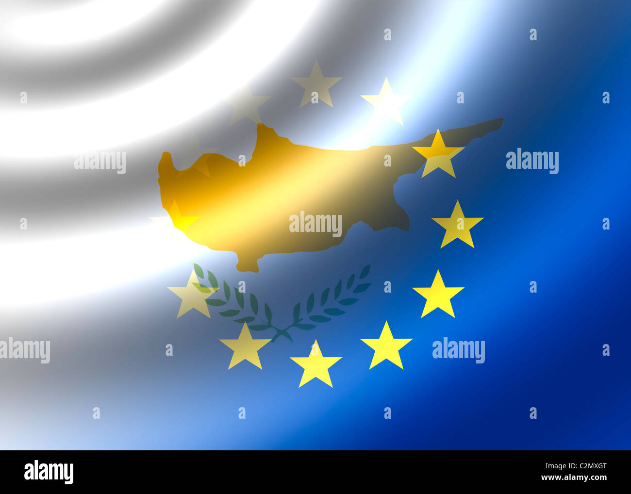 Cyprus and EU flag Stock Photo