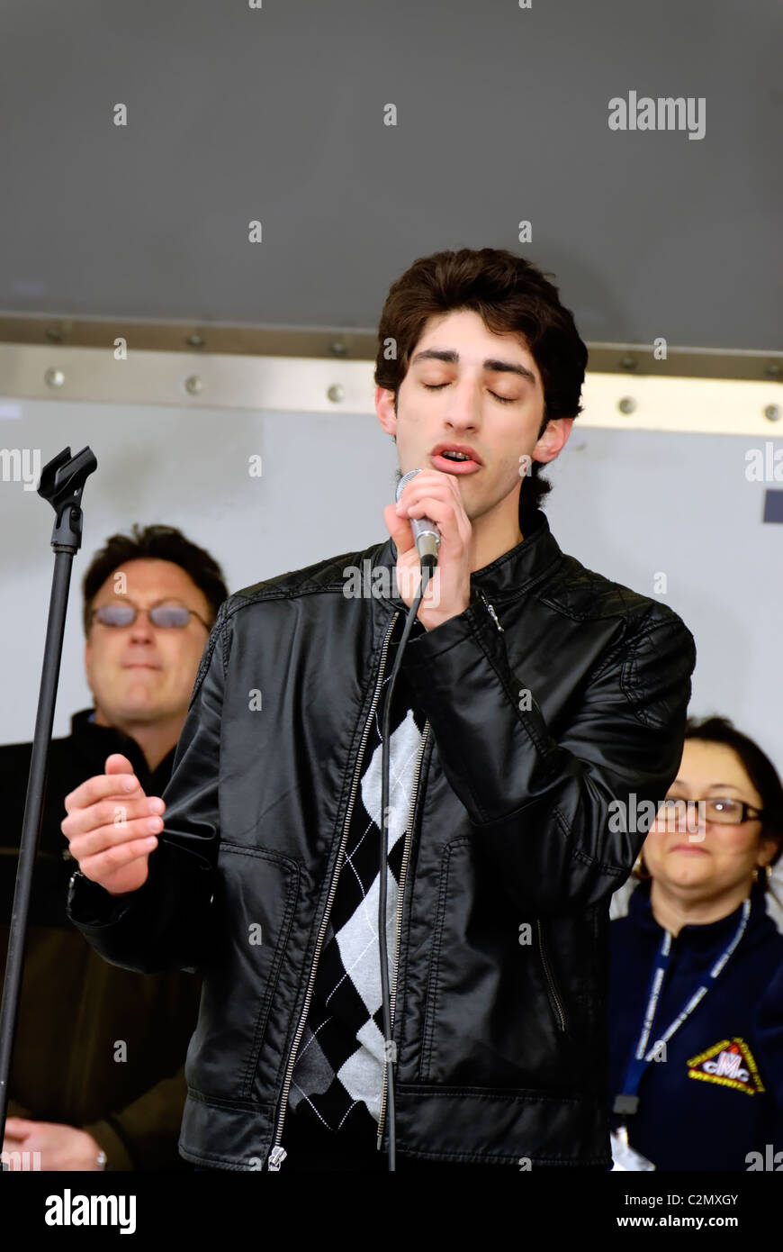 APRIL 16, 2011 - MERRICK, NY: Robbie Rosen at Chamber of Commerce Day in his honor at Kids Fest, USA. American Idol contestant Stock Photo