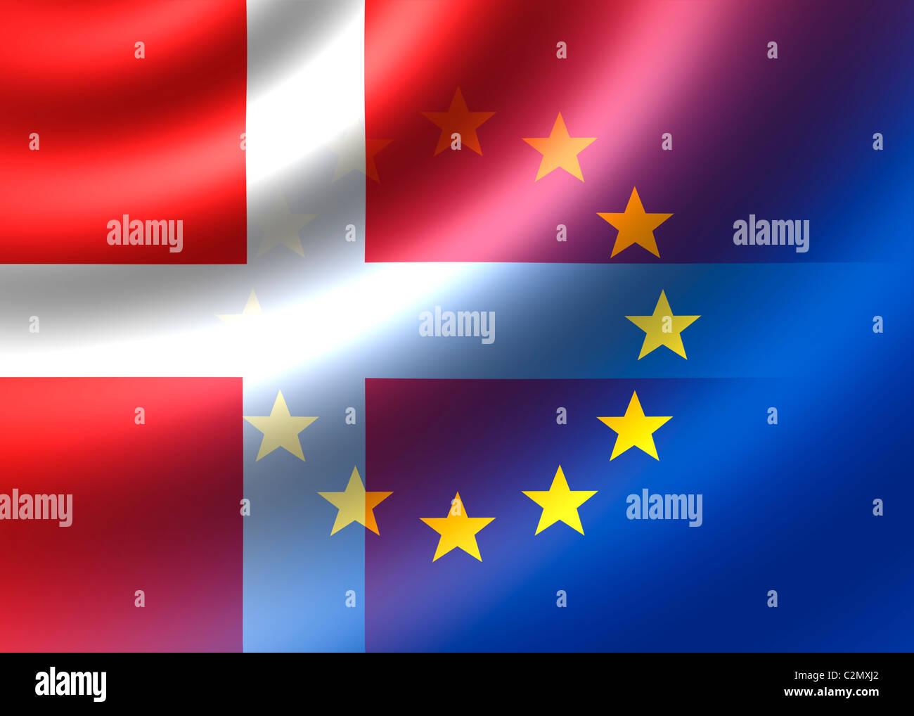 Denmark and EU flag Stock Photo
