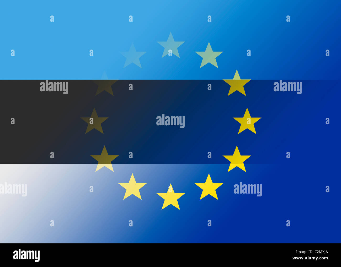 Estonia and EU flag Stock Photo