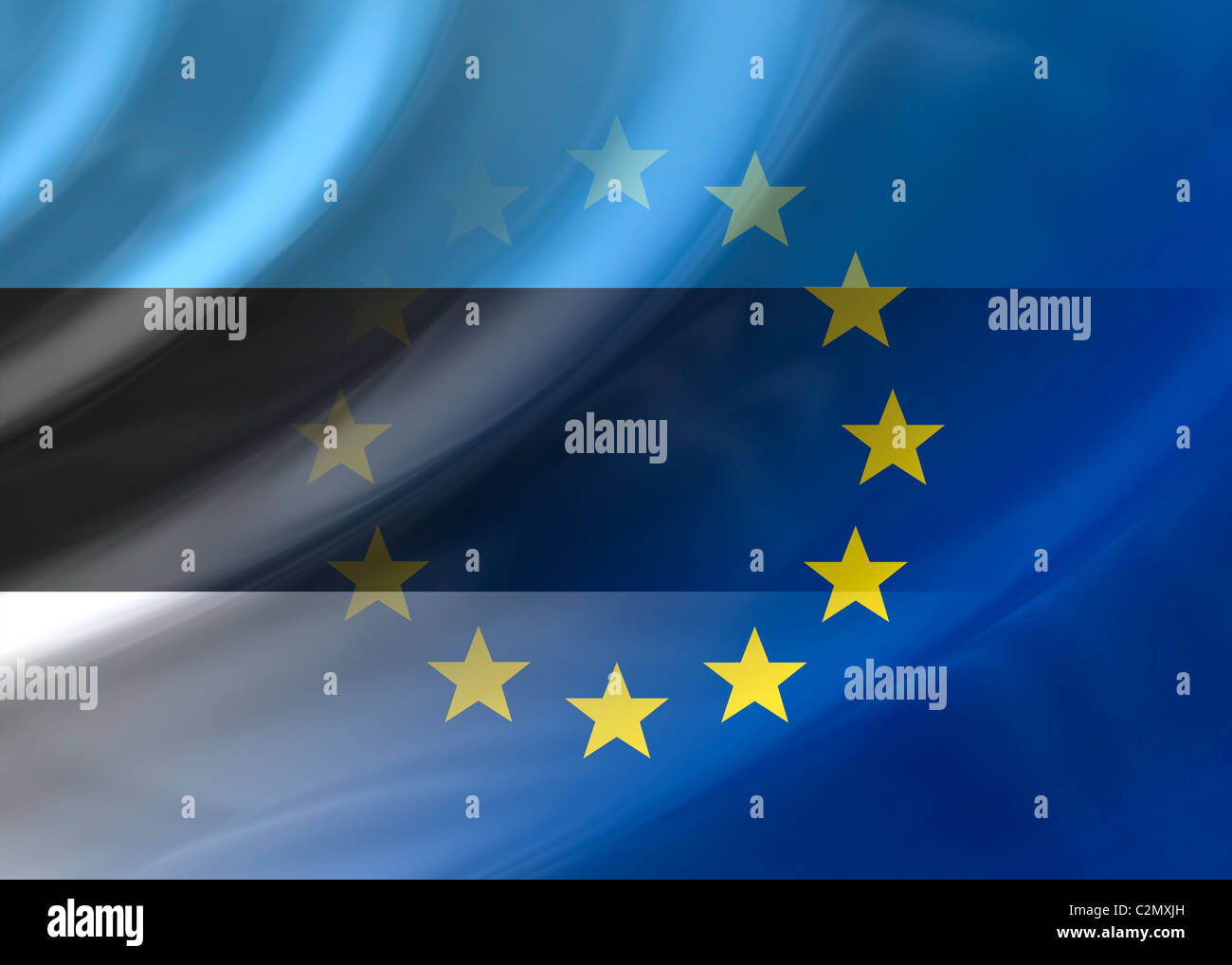 Estonia and EU flag Stock Photo