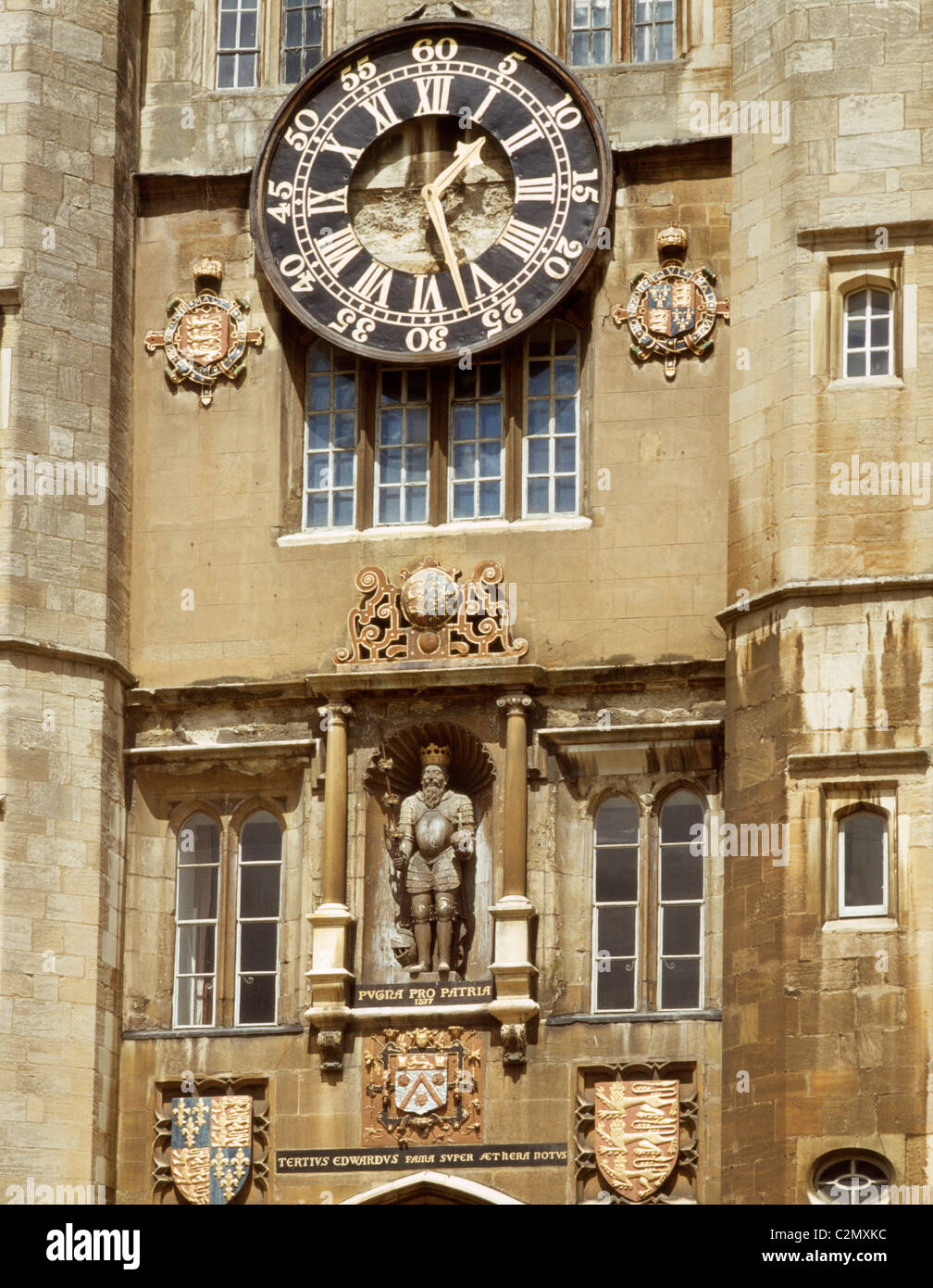England Cambridge Trinity college gate & clock Stock Photo Alamy