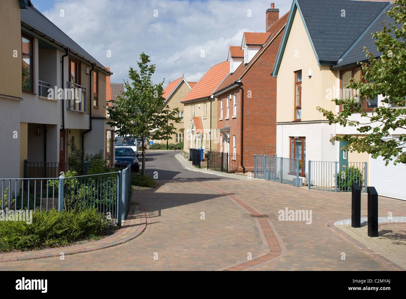 New housing estate, Ravenswood, Ipswich, Suffolk, England Stock Photo