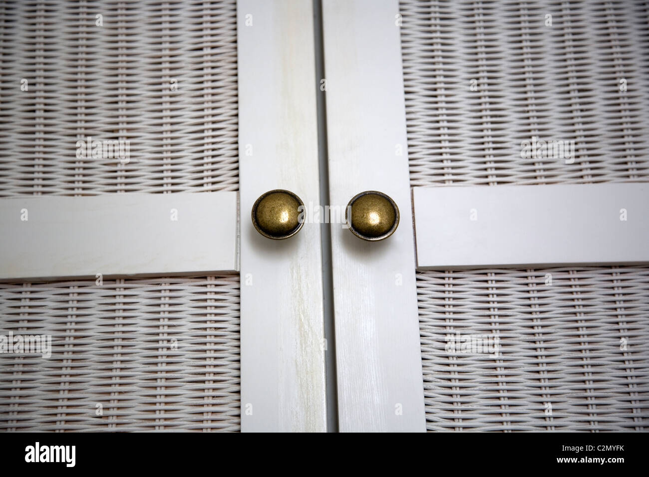 Rattan Wardrobe Door And Handles Stock Photo 36110695 Alamy