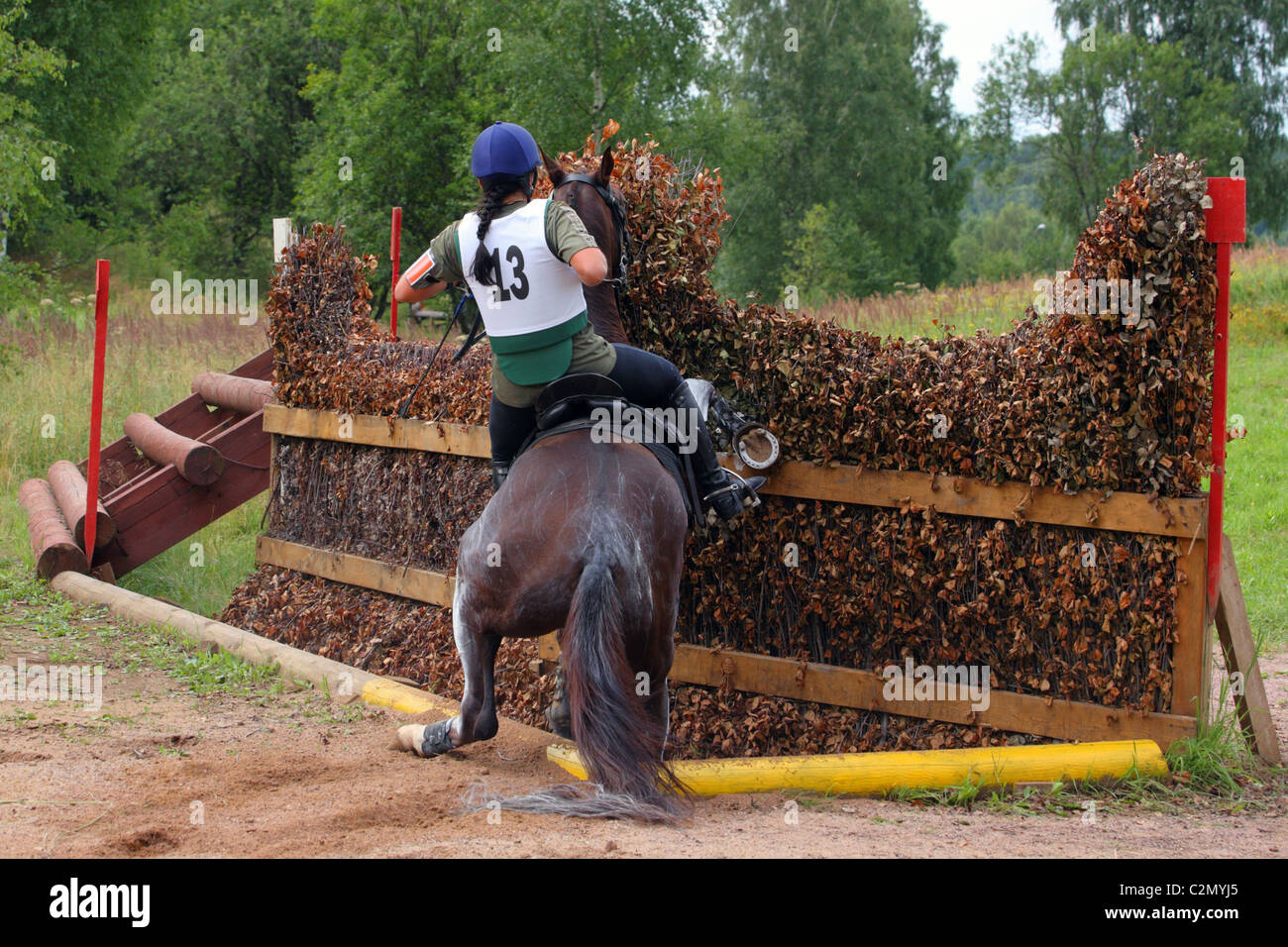 Three Day Event Equestrian Accident Stock Photo Alamy