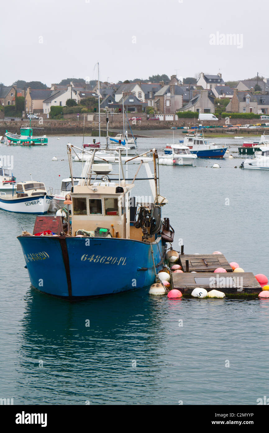 Fishing boat in harbour, Brittany, France Stock Photo