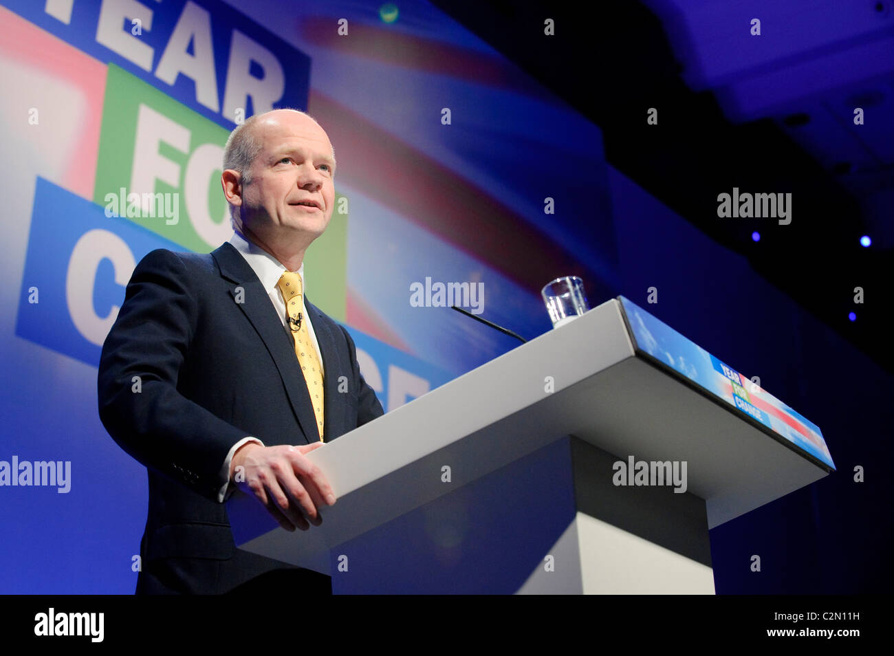 William Hague MP addresses the first day of the Conservative Spring Forum, Brighton, 27th February 2010. Stock Photo