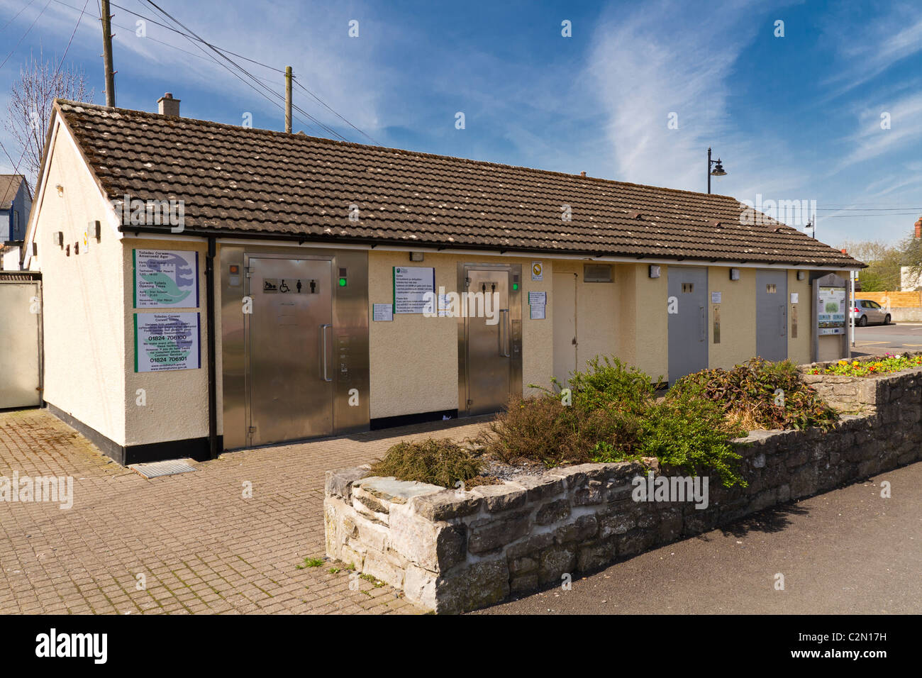 Modern public toilets in Corwen Wales Stock Photo Alamy