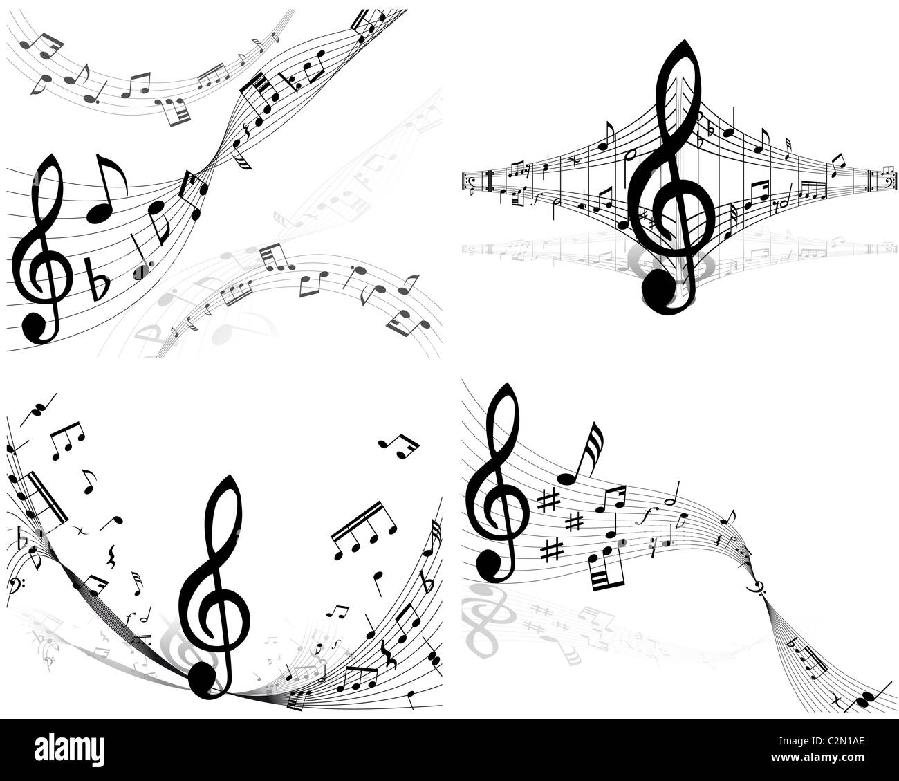 Note Slike Set of four vector musical notes staff Stock Photo - Alamy