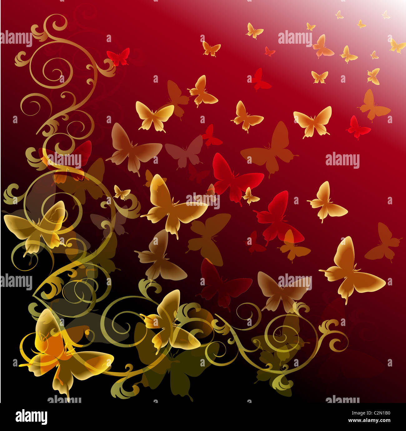 Abstract colorful background with butterflies. A vector Stock Photo - Alamy