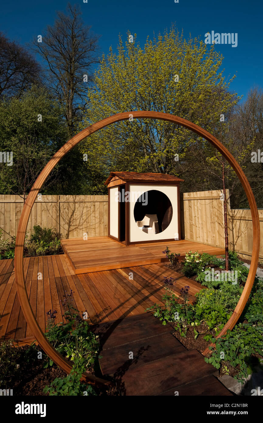 'The Reading Room' show garden at RHS Cardiff Flower Show 2011, Wales, United Kingdom Stock Photo