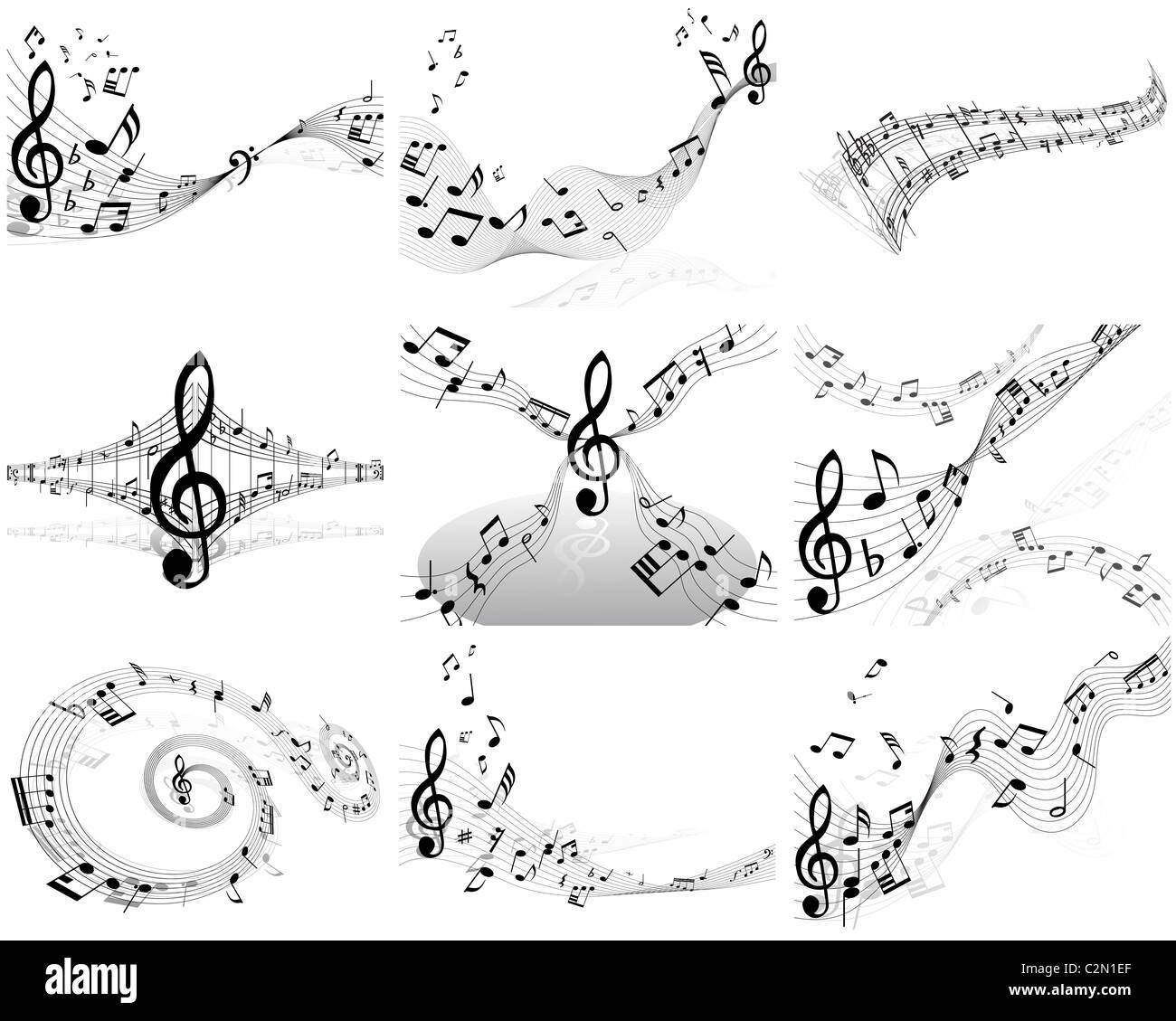 Note Slike Set of four vector musical notes staff Stock Photo - Alamy
