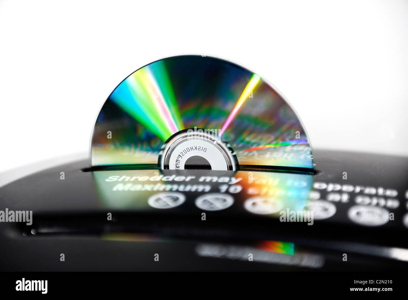 cd compact disc in shredder england uk Stock Photo Alamy