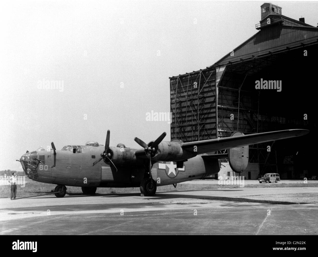 Consolidated B-24D Liberator aircraft was the most numerous American bomber of World War II Stock Photo